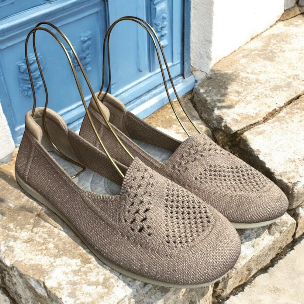 Clarks Cloudsteppers Carly Star Taupe Metallic Loafer Size 9